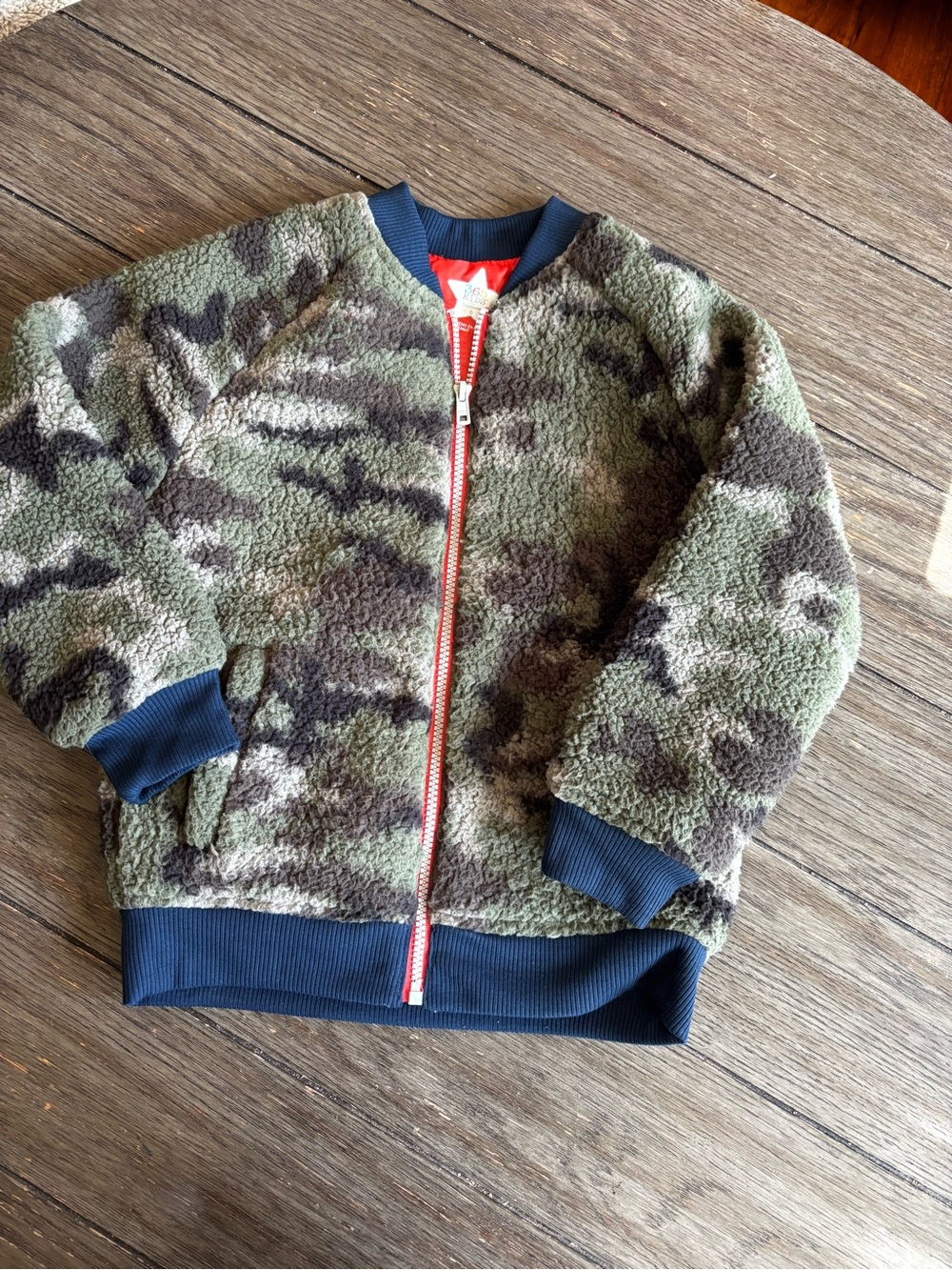 Kids Camo Sherpa Zip Jacket - Green 365kids Size 6